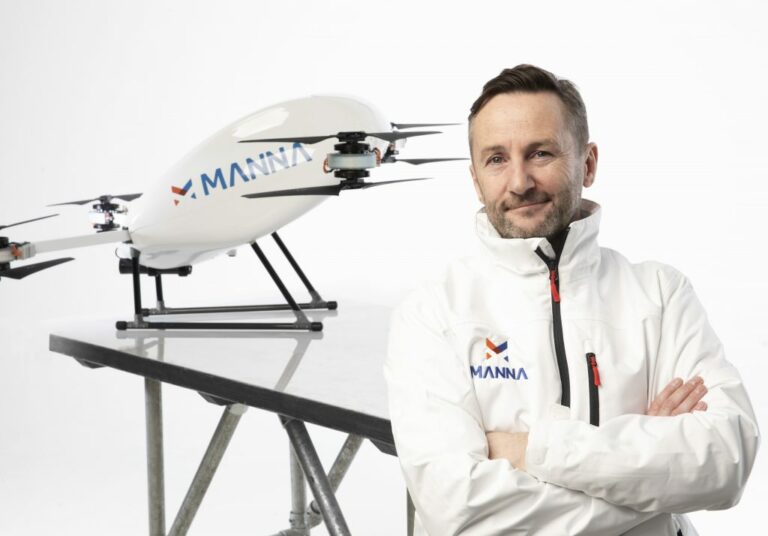 Bobby Healy of Manna Aero pictured with a drone